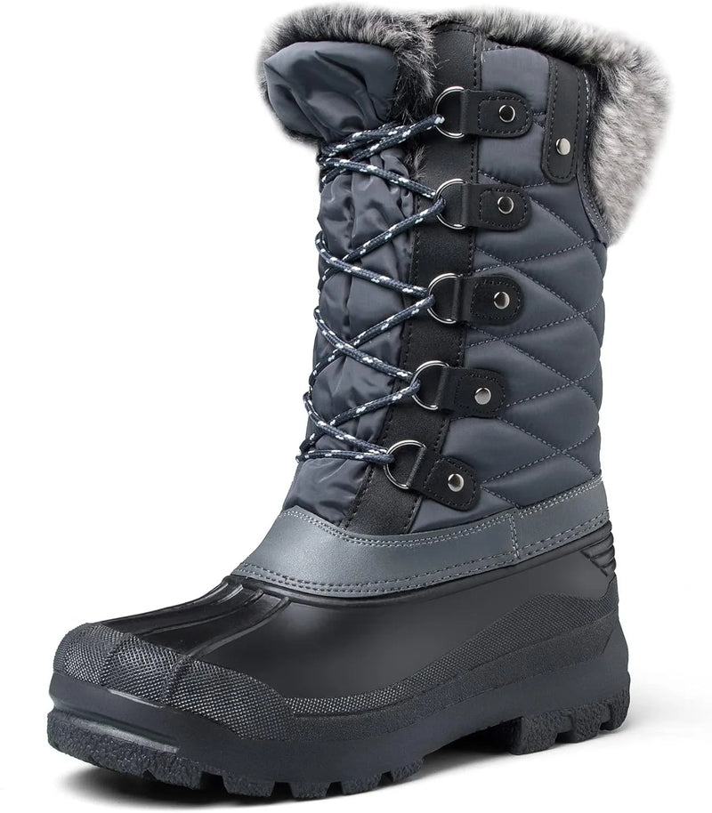 Women's Snow Boots Warm Insulated Faux Fur Lined Waterproof Mid-Calf Winter Boots