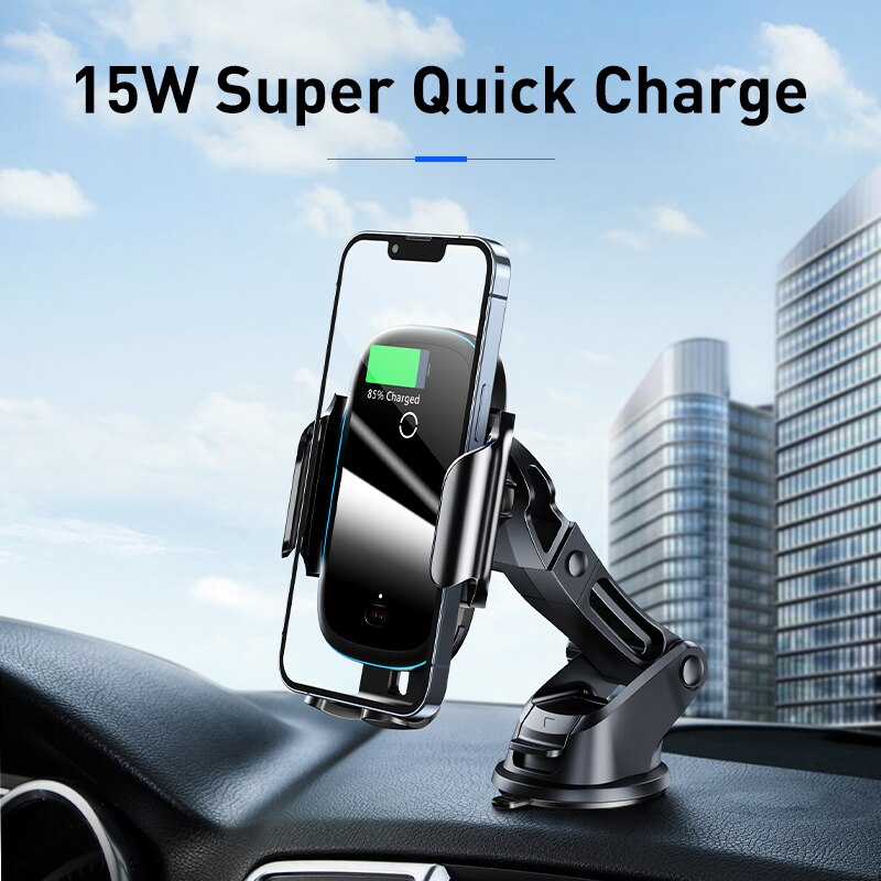 Baseus 15W QI Car Phone Holder Wireless Charger for iPhone 11 Xiaomi Samsung Car Mount Infrared Fast Wireless Charging Charger - Mike Armstrong