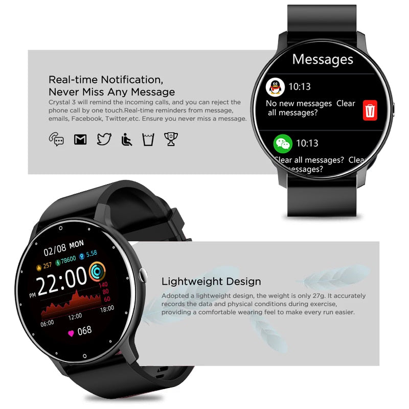 LIGE 2021 New Smart Watch Men Full Touch Screen Sport Fitness Watch IP67 Waterproof Bluetooth For Android ios smartwatch Men+box - Mike Armstrong