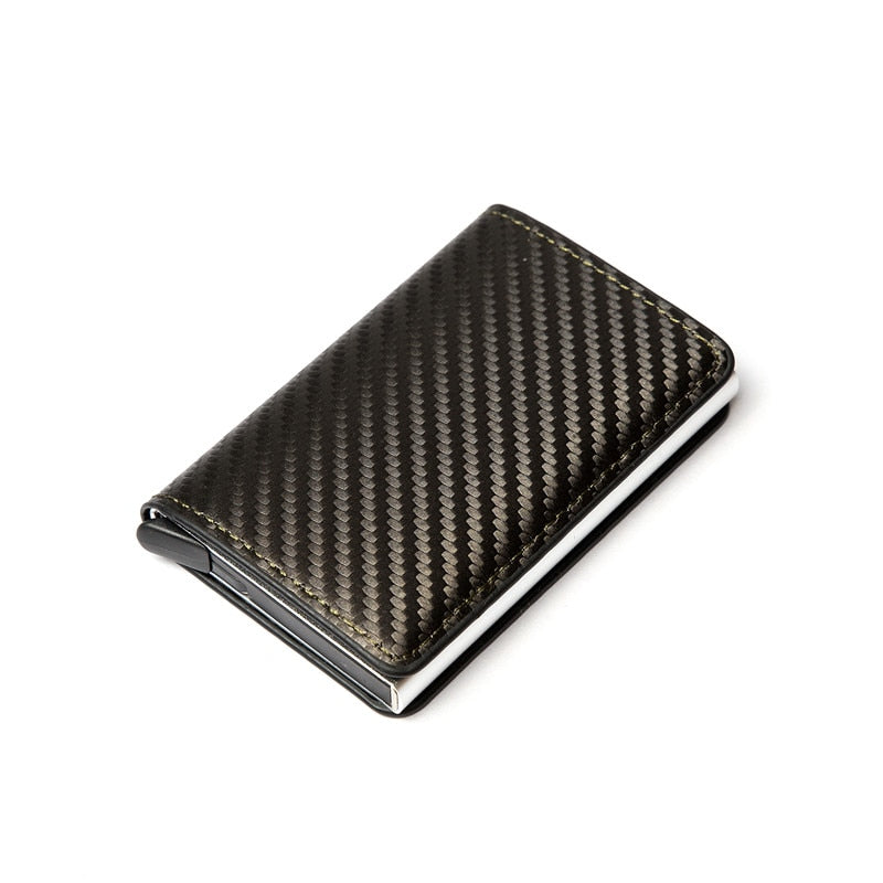 2021 Credit Card Holder Wallet Men Women RFID Aluminium Bank Cardholder Case Vintage Leather Wallet with Money Clips - Mike Armstrong