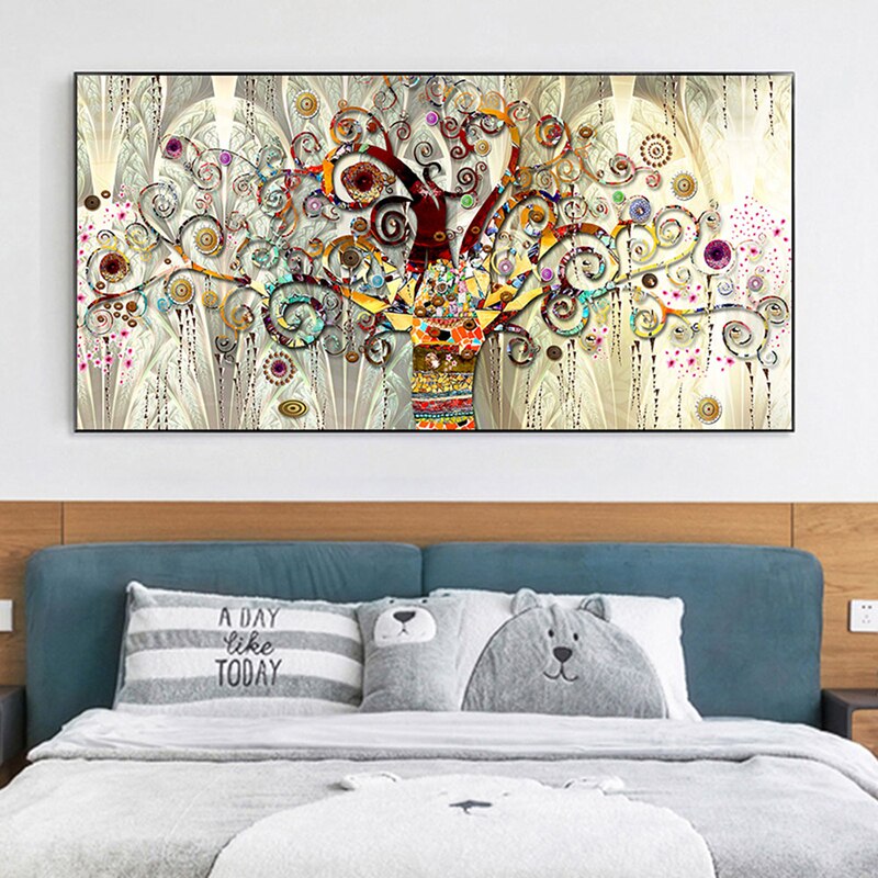 Tree of Life By Gustav Klimt Landscape Oil Painting on Canvas Posters and Prints Cuadros Wall Art Pictures for Living Room - Mike Armstrong