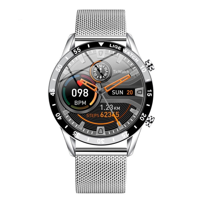 LIGE 2021 Full Circle Touch Screen Steel Band Luxury Bluetooth Call Men Smart Watch Waterproof Sport Activity Fitness Watch+Box - Mike Armstrong