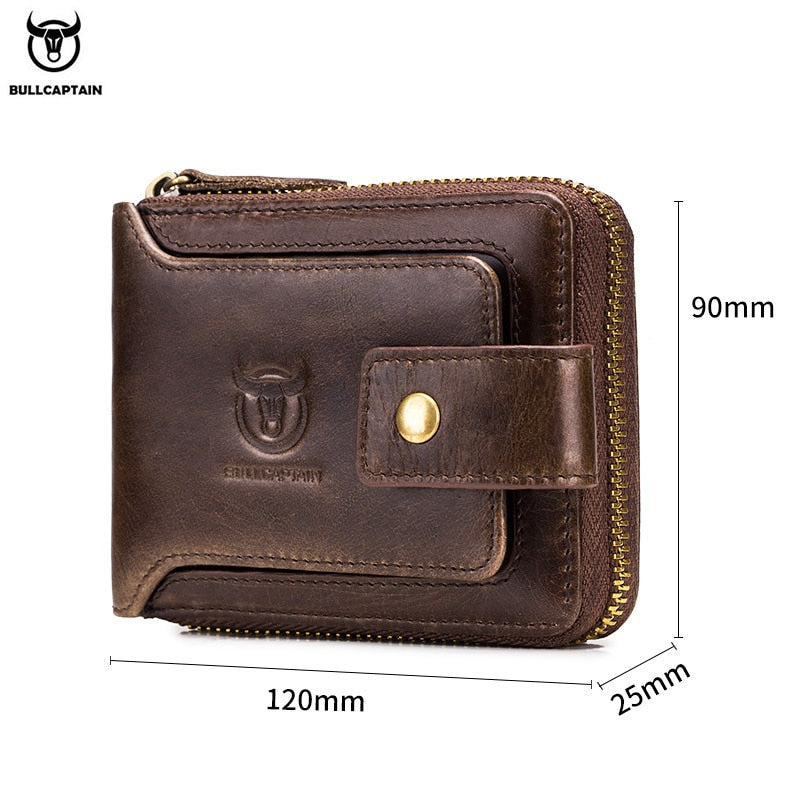 BULLCAPTAIN Marca masculina Carteira Couro Genuíno Bolsa Masculino Rfid Carteira Multifuncional Bolsa de Armazenamento Bolsa Moeda Bolsa Carteira Carteiras Sacos de Cartão