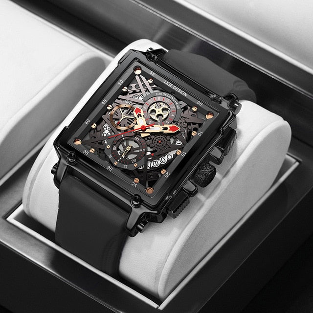 Top Brand Luxury Mens Watches Square Digital - Mike Armstrong