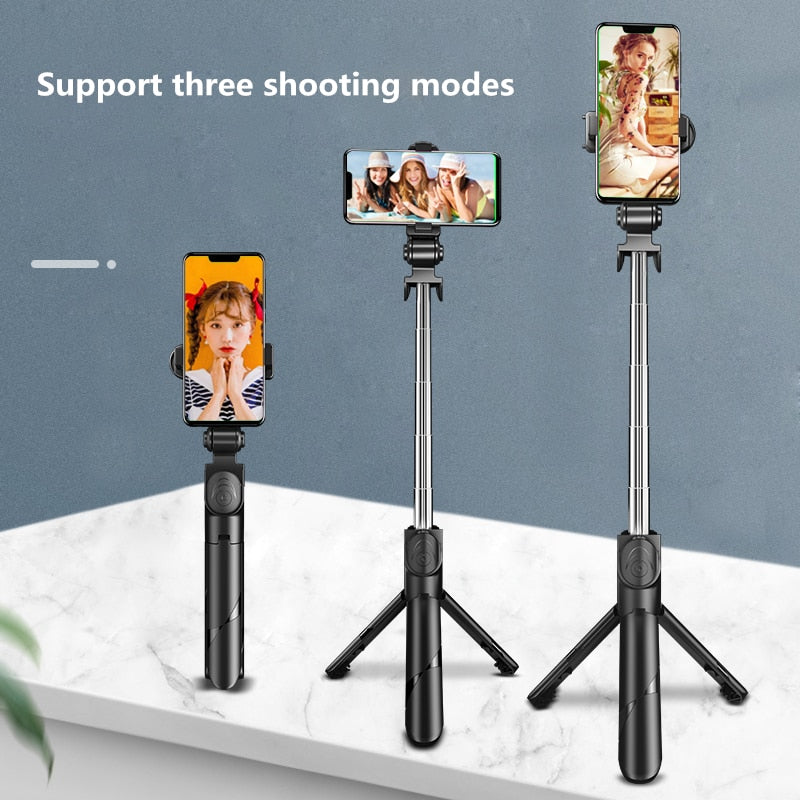 2021 NEW Bluetooth Wireless Selfie Stick Mini Tripod Extendable Monopod with fill light Remote shutter For IOS Android phone - Mike Armstrong