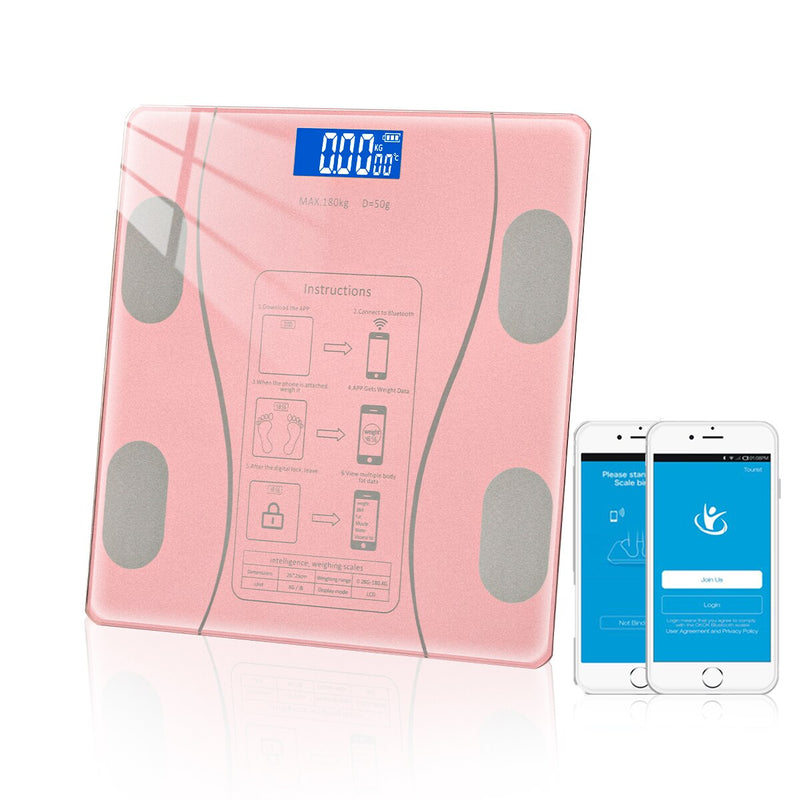 Weight Scale Bathroom Fat Smart Electronic BMI Composition Accurate Mobile Phone Analyzer LED Digital App Bluetooth-Compatible