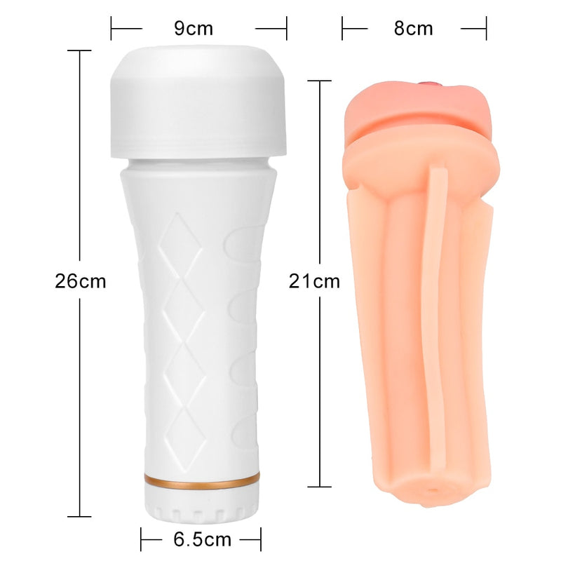 Big Male Masturbation Cup Penis Pump Sex Machine Erotic Sexy Flashlight Shape Vagina Real Pussy Sex Toys For Men Aircraft Cup