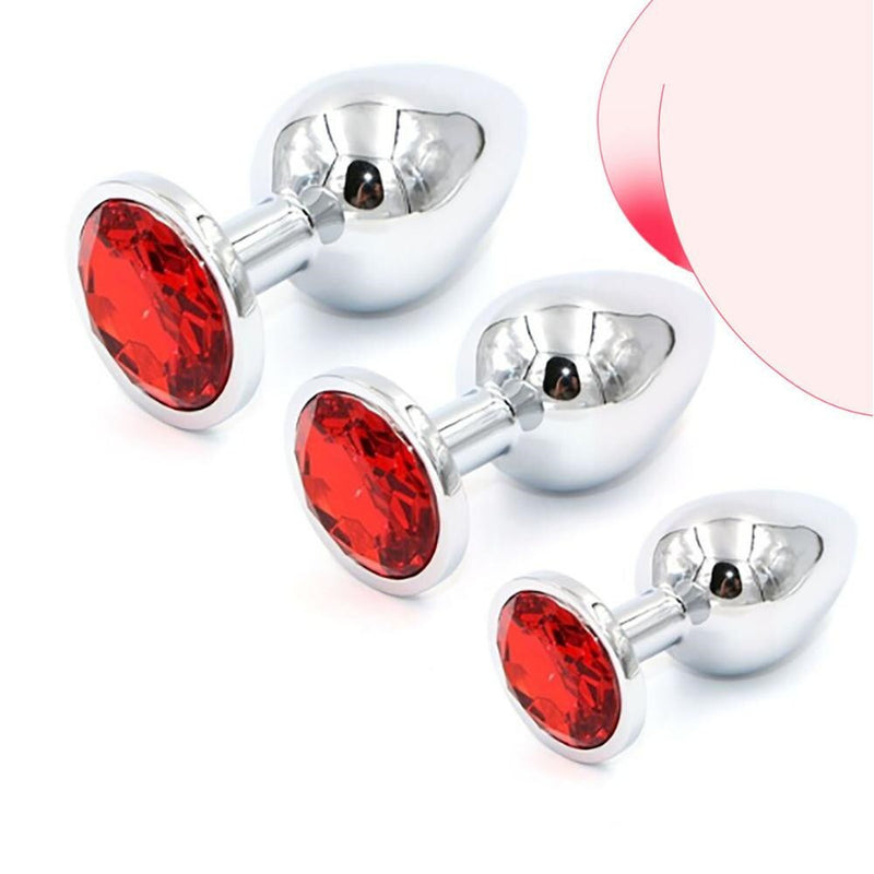 Round Crystal Anal Plug Sex Toys for Adult Couple Women Men Metal Stainless Steel Buttplug Tail BDSM Bondage Gear Intimate Goods