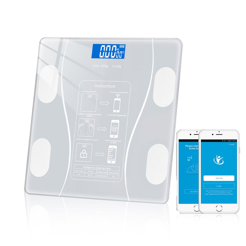 Weight Scale Bathroom Fat Smart Electronic BMI Composition Accurate Mobile Phone Analyzer LED Digital App Bluetooth-Compatible