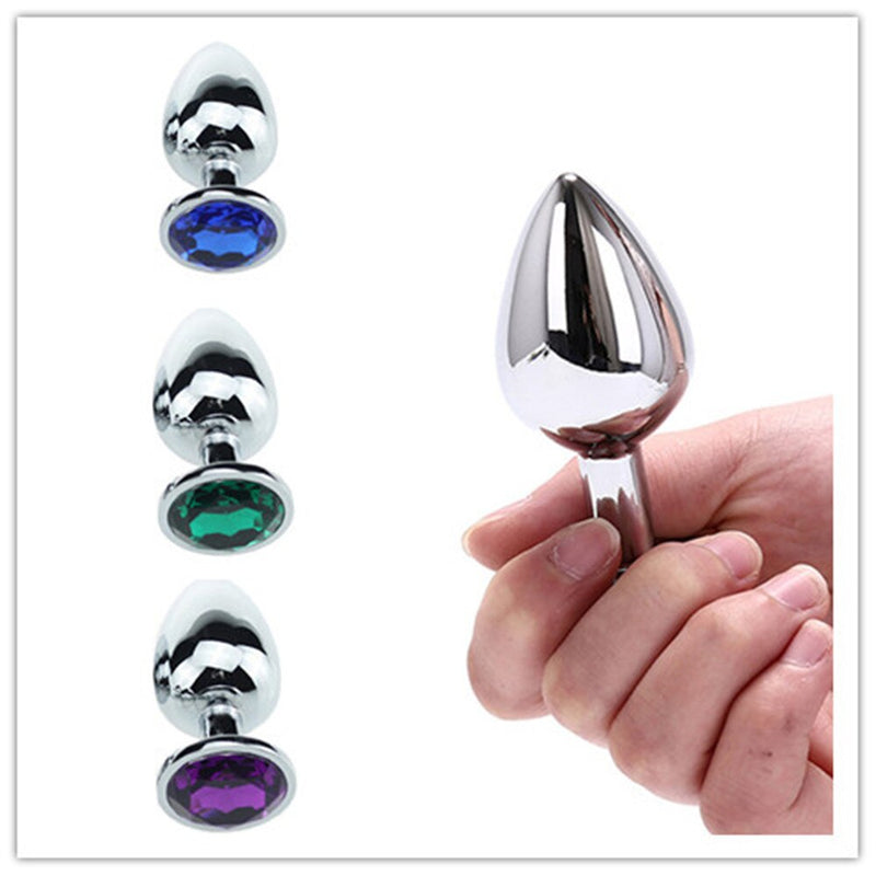 Round Crystal Anal Plug Sex Toys for Adult Couple Women Men Metal Stainless Steel Buttplug Tail BDSM Bondage Gear Intimate Goods