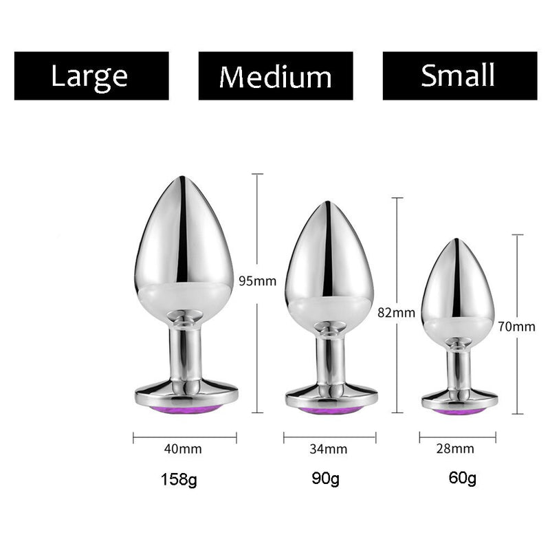 Round Crystal Anal Plug Sex Toys for Adult Couple Women Men Metal Stainless Steel Buttplug Tail BDSM Bondage Gear Intimate Goods