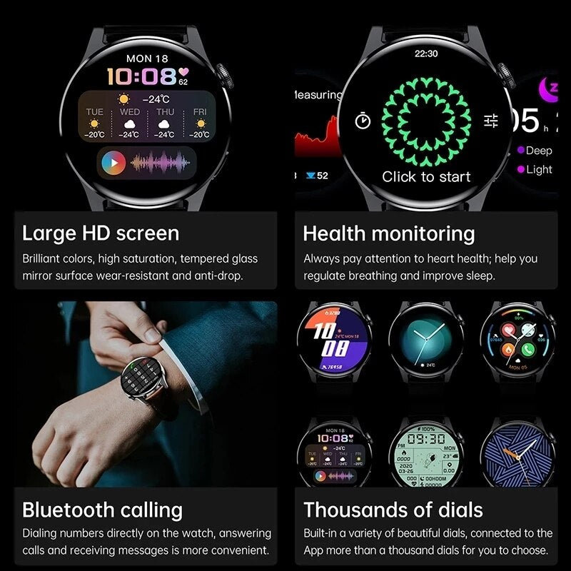 LIGE 2022 New Luxury Fashion Men's Smart Watch Bluetooth Smart Heart Rate Monitoring IP67 Waterproof Watch Men's Call + Box - Mike Armstrong