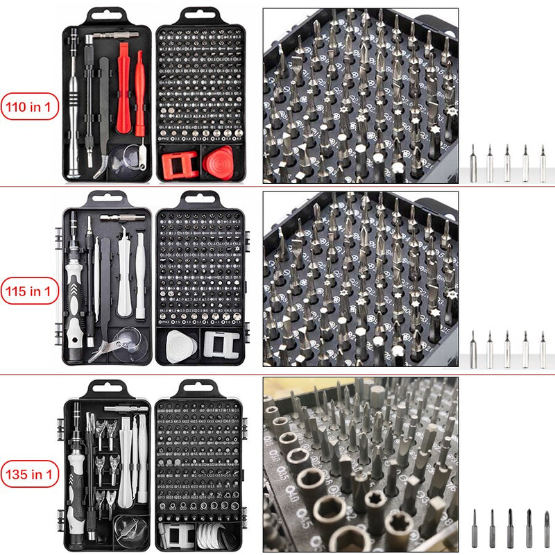 135/115/110 in 1 Multi Screwdriver Set With 98 Precision Bits Mini Hand Tools For HomeRepair - Mike Armstrong