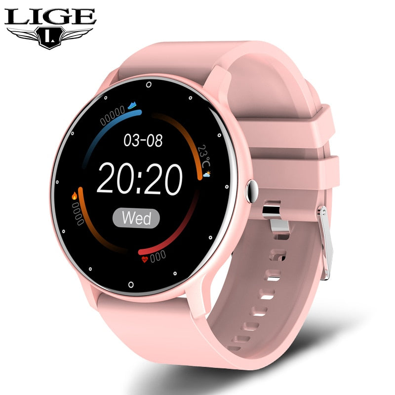 LIGE 2021 New Smart Watch Men Full Touch Screen Sport Fitness Watch IP67 Waterproof Bluetooth For Android ios smartwatch Men+box - Mike Armstrong