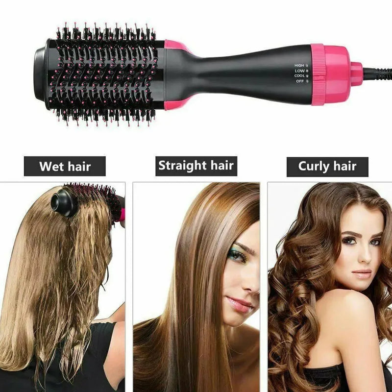 One Step Volumizer Hair Dryer Hair Straightener And Curler Salon Styling Hot Air Brush Tangle Negative Ions Hair Blower