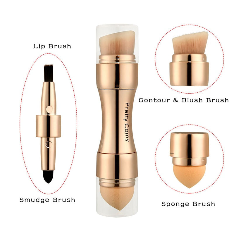 4 In 1 Makeup Brushes Foundation Eyebrow Shadow Concealer Eyeliner Blush Powder Cosmetic Professional Maquiagem Beauty Health - Mike Armstrong