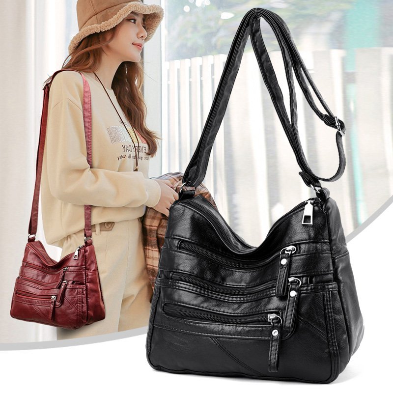 Soft Leather Shoulder Bags Multi-Layer Classic - Mike Armstrong