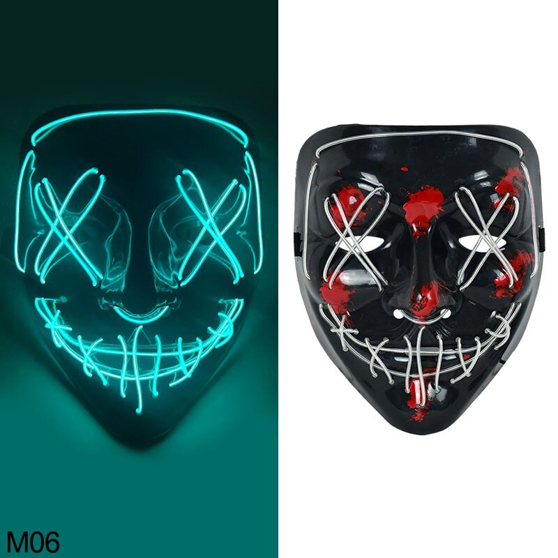 Halloween Scary Glowing Mask Demon Slayer Neon LED Mask - Mike Armstrong