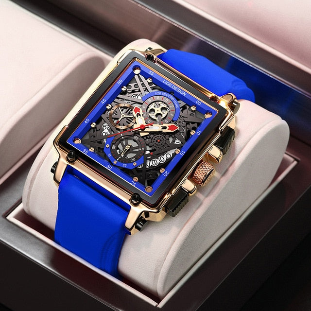 Top Brand Luxury Mens Watches Square Digital - Mike Armstrong