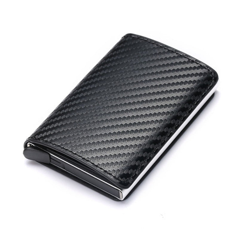 2021 Credit Card Holder Wallet Men Women RFID Aluminium Bank Cardholder Case Vintage Leather Wallet with Money Clips - Mike Armstrong