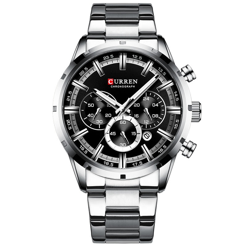 CURREN Men Watch Top Brand Luxury Sports Quartz Mens Watches Full Steel Waterproof Chronograph Wristwatch Men Relogio Masculino - Mike Armstrong