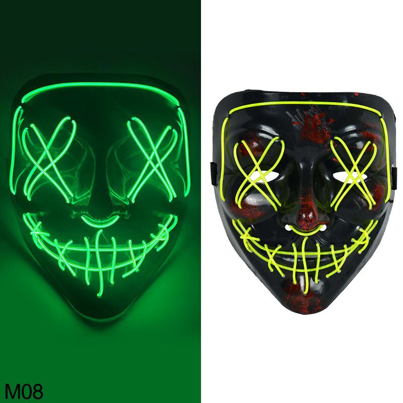 Halloween Scary Glowing Mask Demon Slayer Neon LED Mask - Mike Armstrong