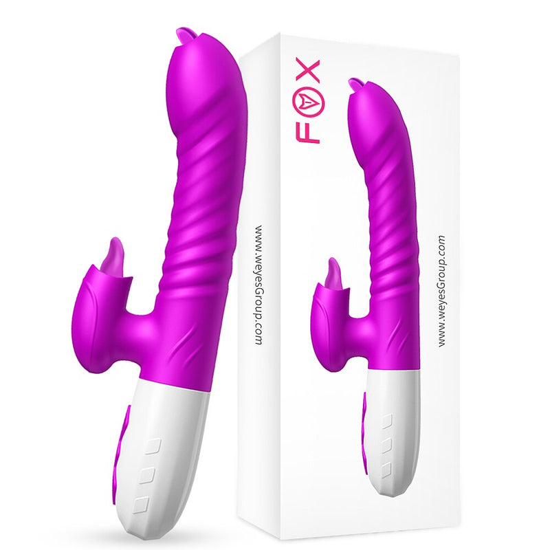 Double Tongue Cunnilingus Vibrator Telescopic Rotating Dildo Heating Vagina Clitoris Stimulate Vibrator Adult Sex Toys for Women