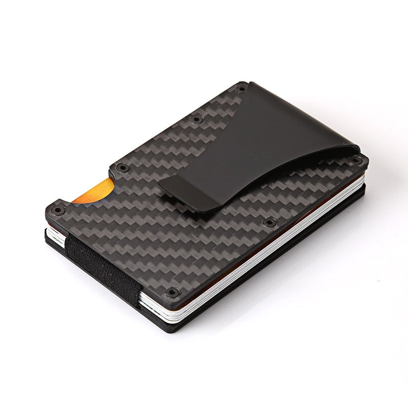 Hot Carbon Fiber Credit Card Holder Wallet New Design Minimalist Rfid Blocking Slim Metal Cardholder Anti Protect Clip for men - Mike Armstrong