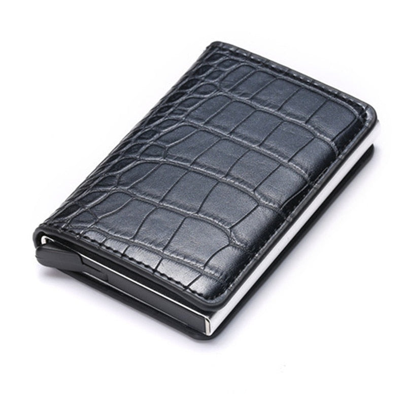 2021 Credit Card Holder Wallet Men Women RFID Aluminium Bank Cardholder Case Vintage Leather Wallet with Money Clips - Mike Armstrong