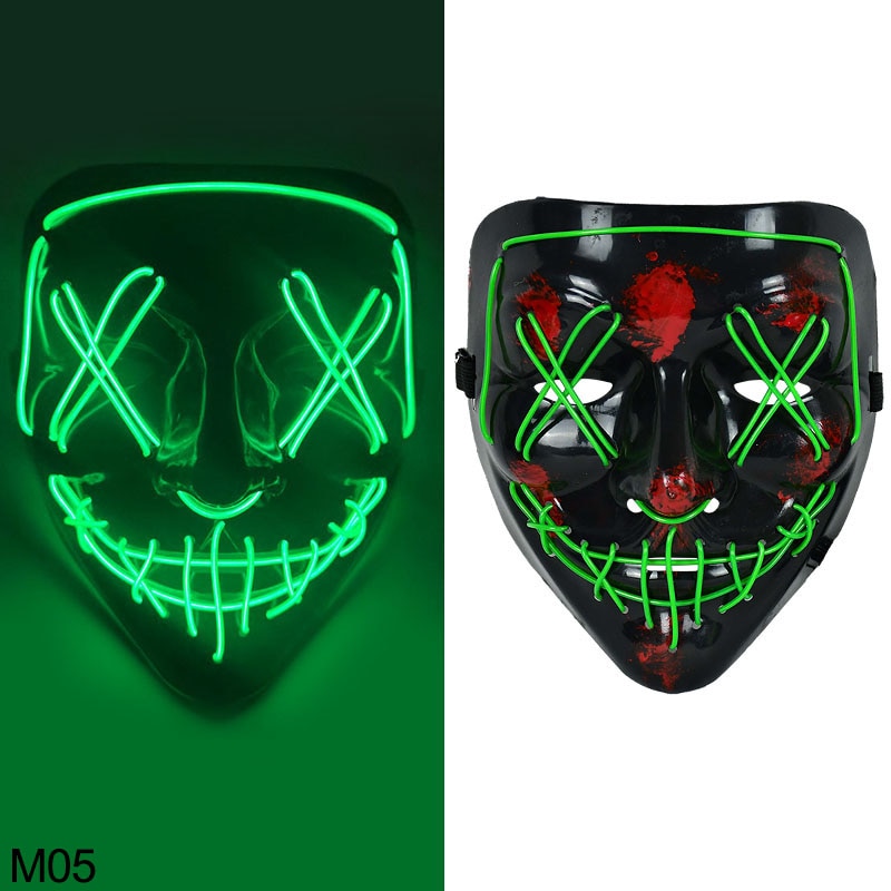 Halloween Scary Glowing Mask Demon Slayer Neon LED Mask - Mike Armstrong