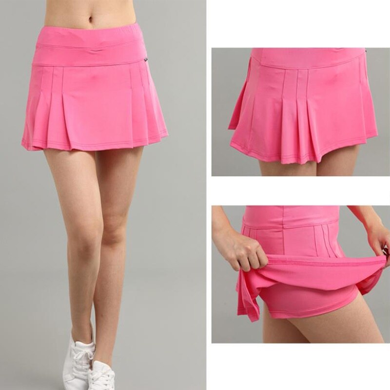 Solid Badminton Skirts Tennis Sports Golf Skirt Fitness Shorts Women Athletic Quick Dry Running Sport Skort with Pocket M-XXXL - Mike Armstrong