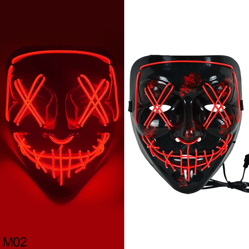 Halloween Scary Glowing Mask Demon Slayer Neon LED Mask - Mike Armstrong