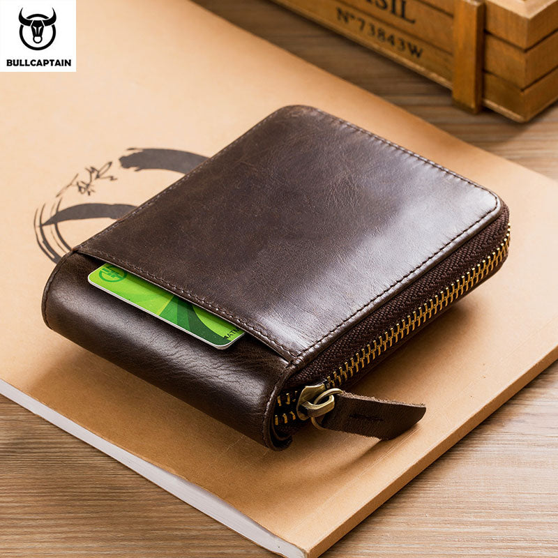 BULLCAPTAIN Marque hommes Portefeuille Véritable Porte-Monnaie En Cuir Mâle Rfid Portefeuille Multifonction Sac De Rangement Porte-Monnaie Porte-Cartes Sacs