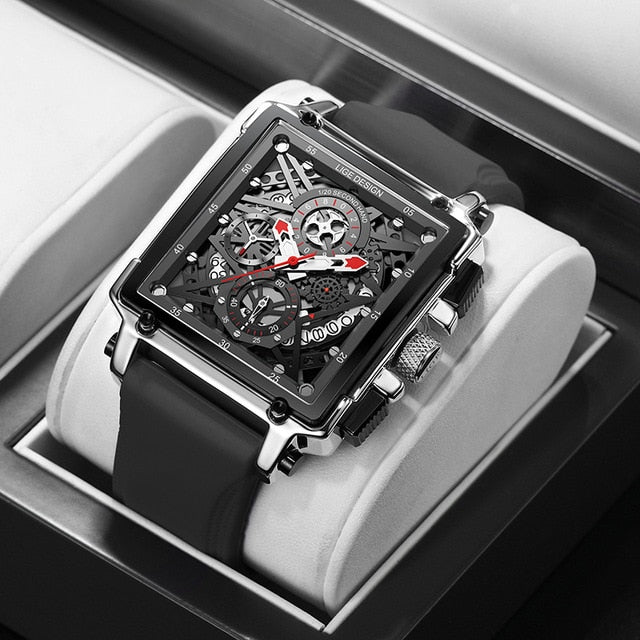 Top Brand Luxury Mens Watches Square Digital - Mike Armstrong