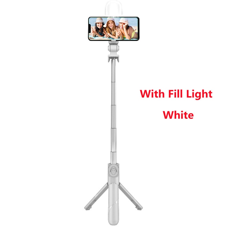 2021 NEW Bluetooth Wireless Selfie Stick Mini Tripod Extendable Monopod with fill light Remote shutter For IOS Android phone - Mike Armstrong