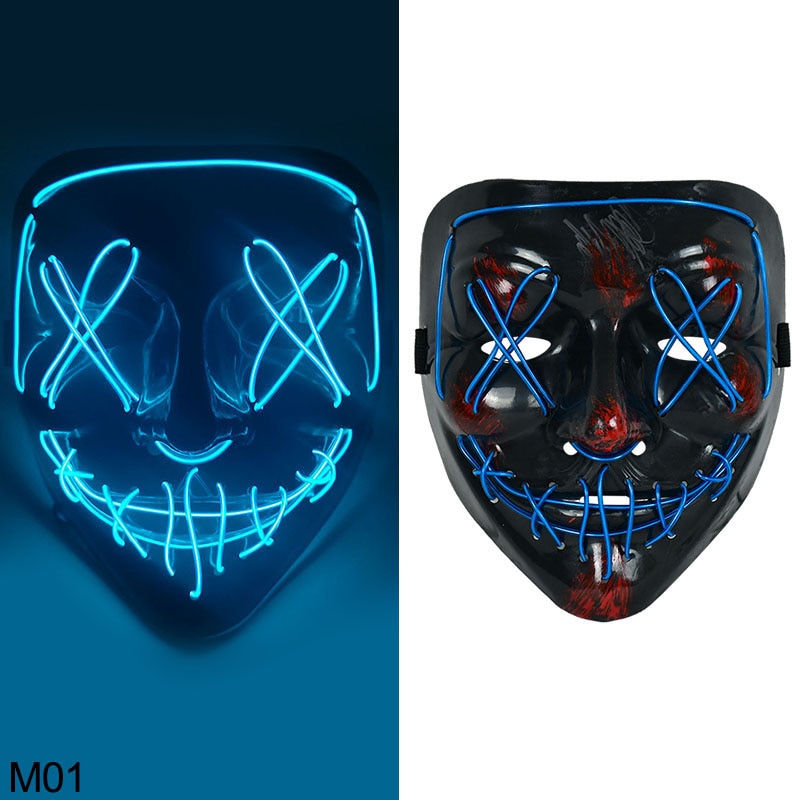 Halloween Scary Glowing Mask Demon Slayer Neon LED Mask - Mike Armstrong