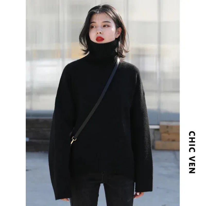 Women's Sweater Loose Turtleneck - Mike Armstrong