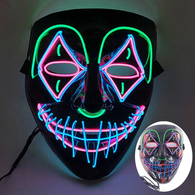 Wireless Halloween Neon Led Purge Mask