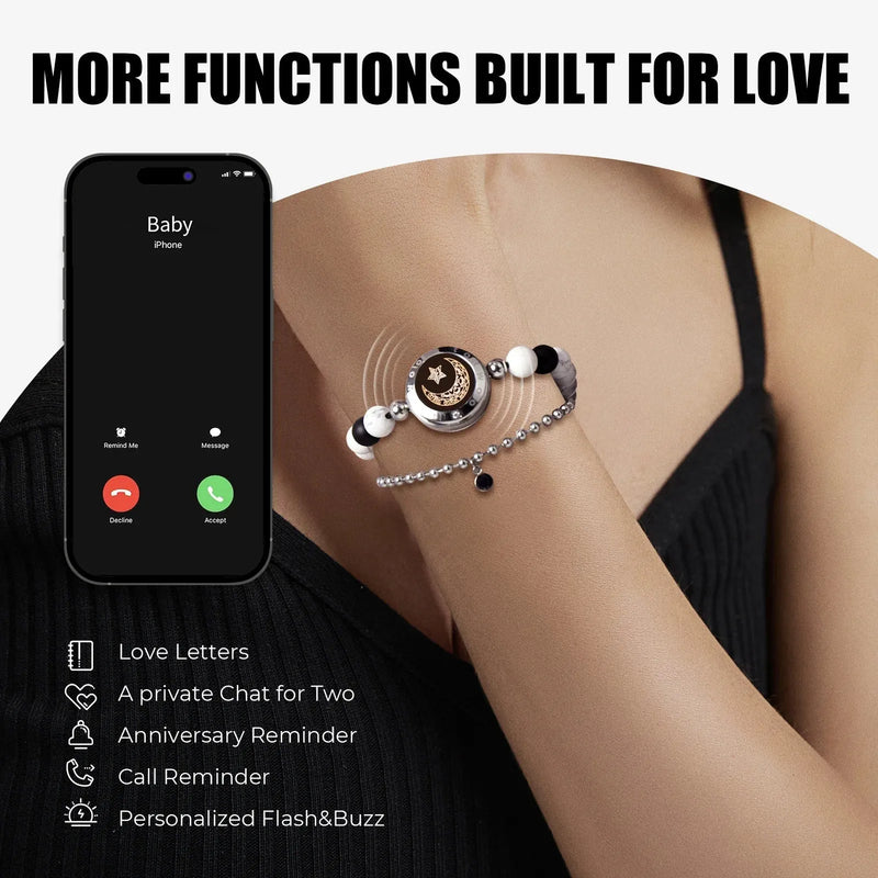 TOTWOO Long Distance Touch Bracelets for Couples, Vibration & Light up for Love Couples Bracelets | Long Distance Relationship G