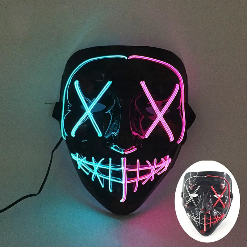 Wireless Halloween Neon Led Purge Mask