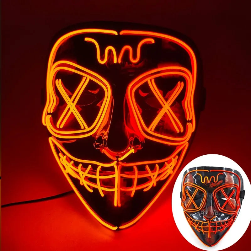 Wireless Halloween Neon Led Purge Mask