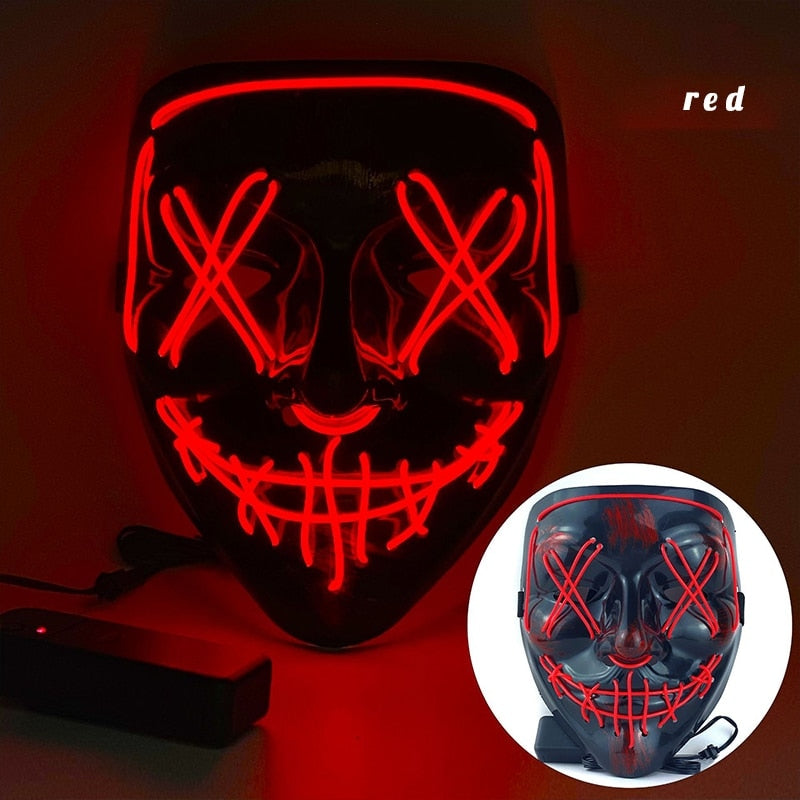 Halloween Neon Led Purge Mask - Mike Armstrong