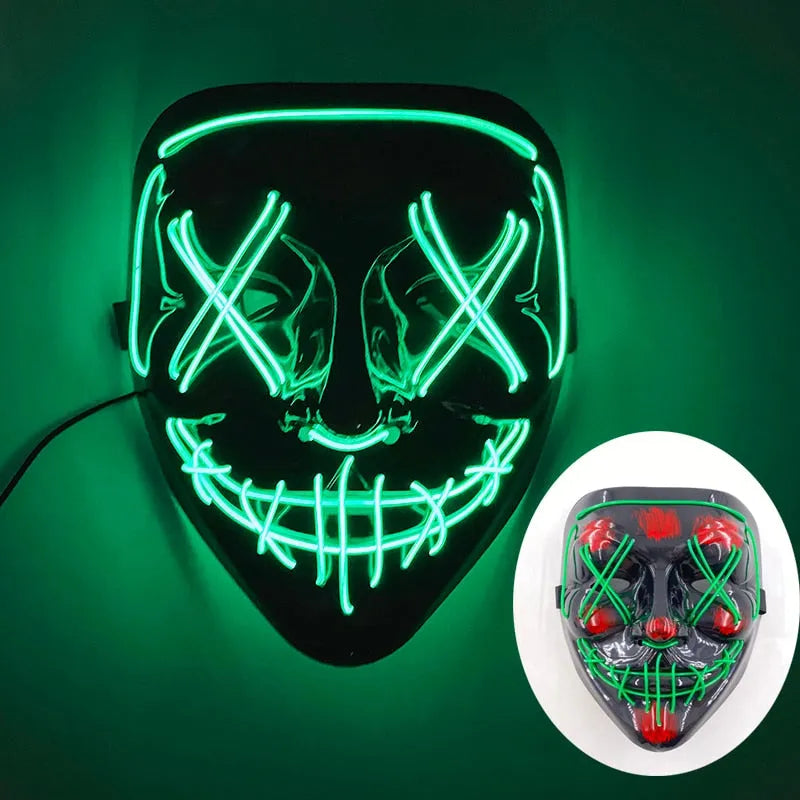 Wireless Halloween Neon Led Purge Mask