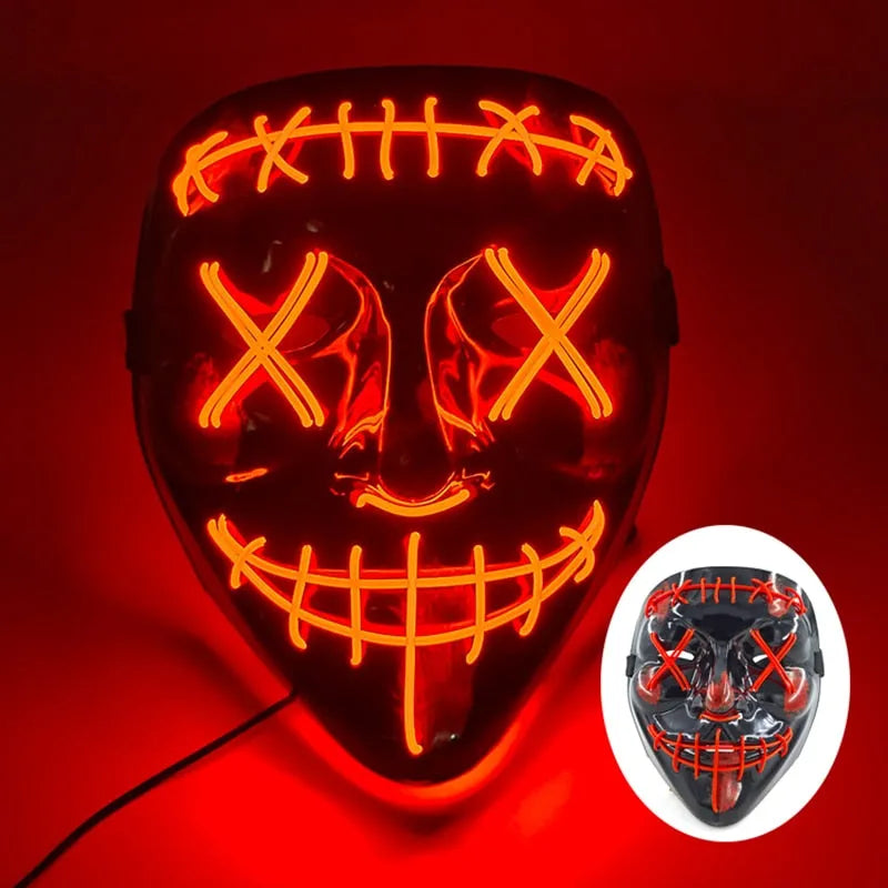 Wireless Halloween Neon Led Purge Mask