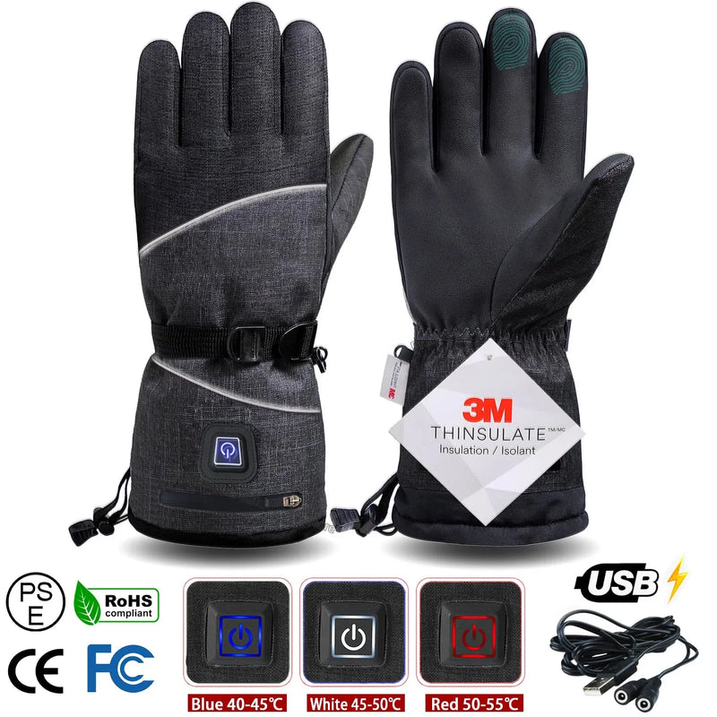 Electric Thermal Gloves Waterproof Heated for Cycling Motorcycle Bicycle Ski Outdoor - Mike Armstrong