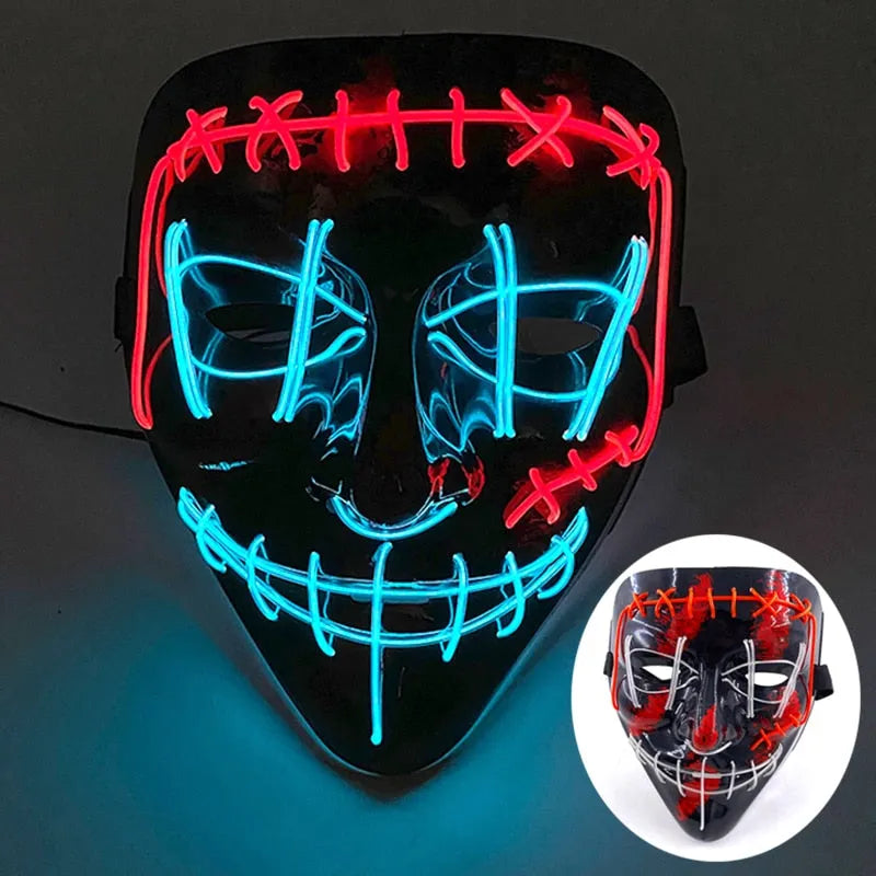 Wireless Halloween Neon Led Purge Mask