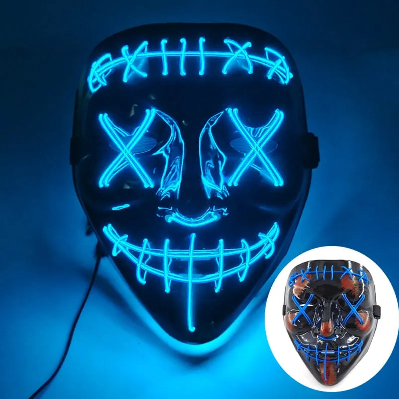 Wireless Halloween Neon Led Purge Mask