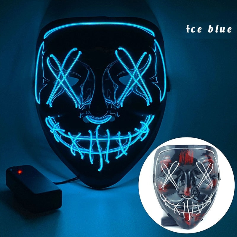 Halloween Neon Led Purge Mask - Mike Armstrong