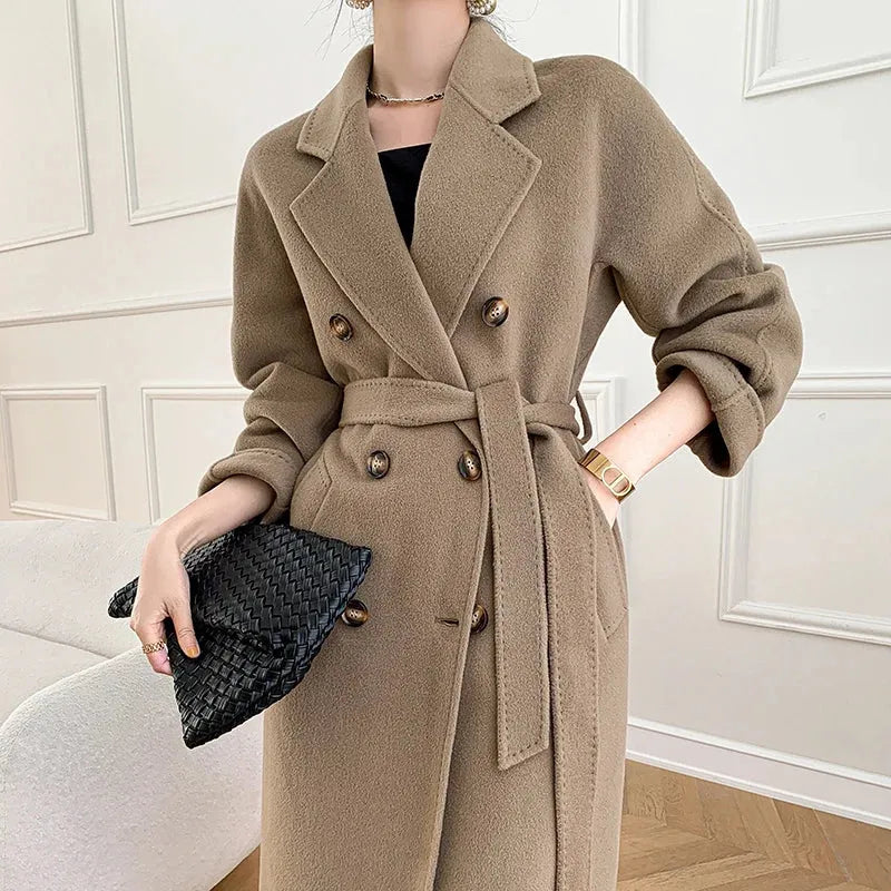 New Cashmere Coat Women's Classic Double-breasted - Mike Armstrong