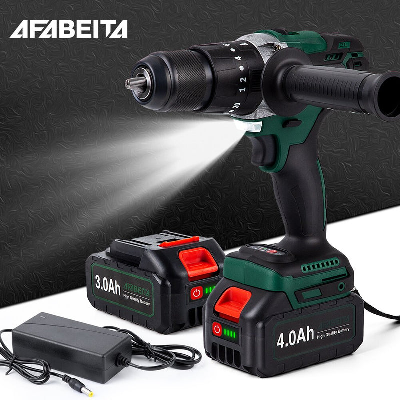 3 in 1 Brushless Motor Impact Drill 21V Cordless Screwdriver Power Tools With 3.0AH Lithium Battery